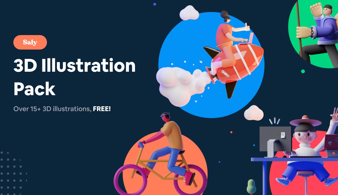 free 3D illustrations for hero image